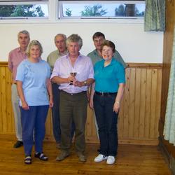 The Steeple Aston team winning a ringing competition